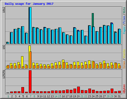 Daily usage for January 2017