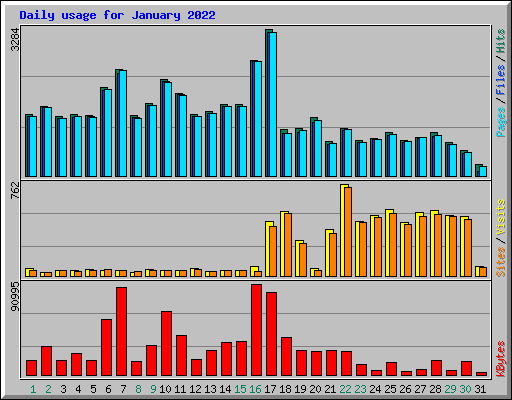 Daily usage for January 2022