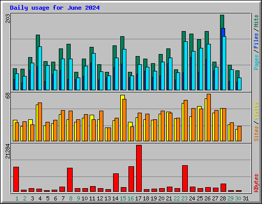 Daily usage for June 2024