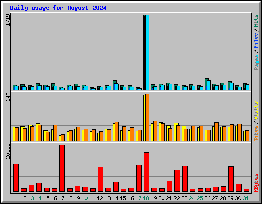 Daily usage for August 2024