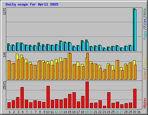 Daily usage for April 2025