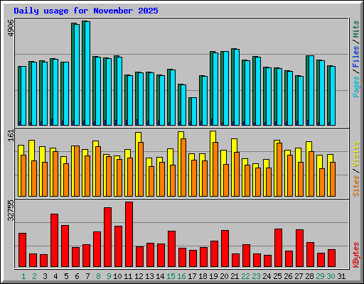 Daily usage for November 2025