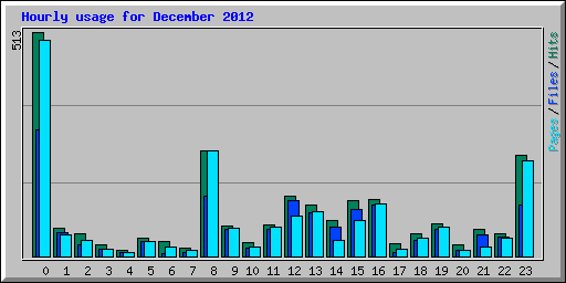 Hourly usage for December 2012