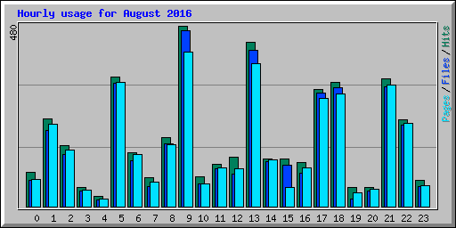 Hourly usage for August 2016