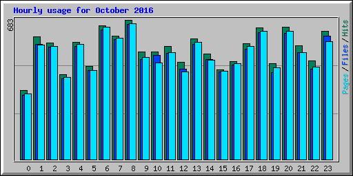 Hourly usage for October 2016
