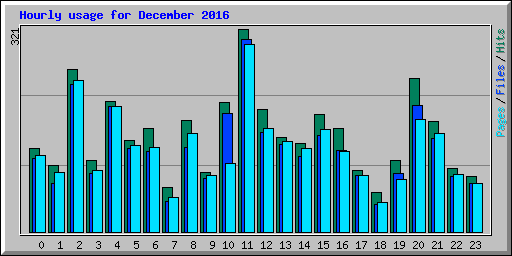 Hourly usage for December 2016