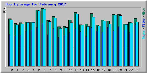 Hourly usage for February 2017