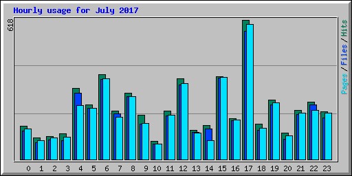 Hourly usage for July 2017