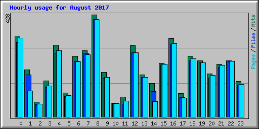 Hourly usage for August 2017