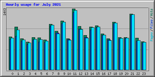 Hourly usage for July 2021