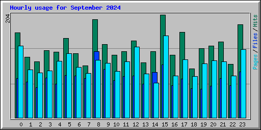 Hourly usage for September 2024