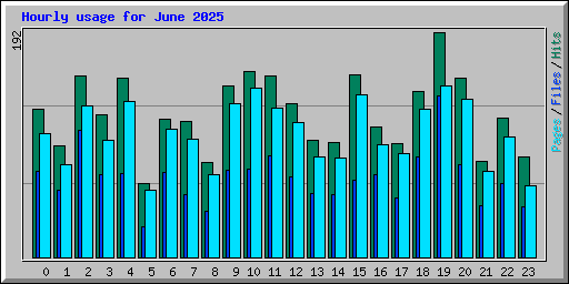 Hourly usage for June 2025